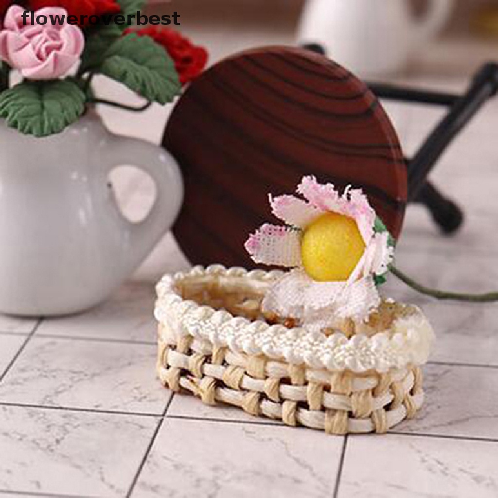Giỏ Mây Đựng Thực Phẩm Trang Trí Nhà Búp Bê Tỉ Lệ 1 / 12