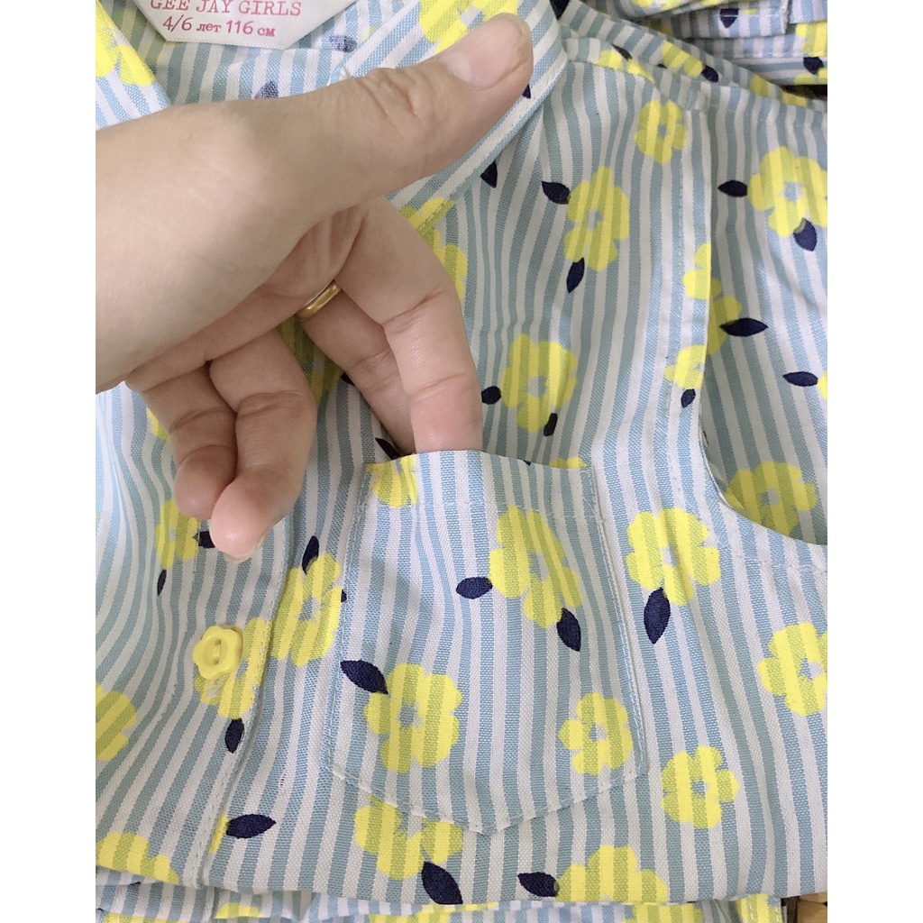 Áo sơ mi bé gái BIgbaby, chất vải mềm mát xuất dư xịn cho bé 11-24kg 12020