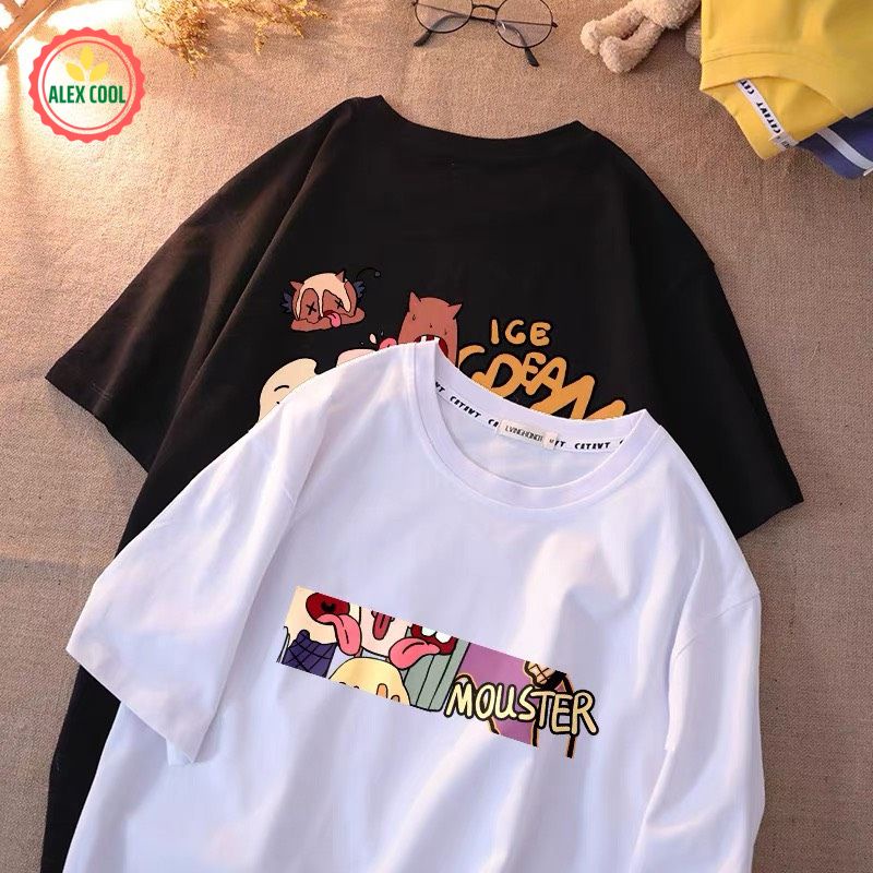 Áo thun nam nữ áo phông nam tay lỡ cổ tròn chất cotton co giãn 4 chiều hình SP-14 ALEX - COOL