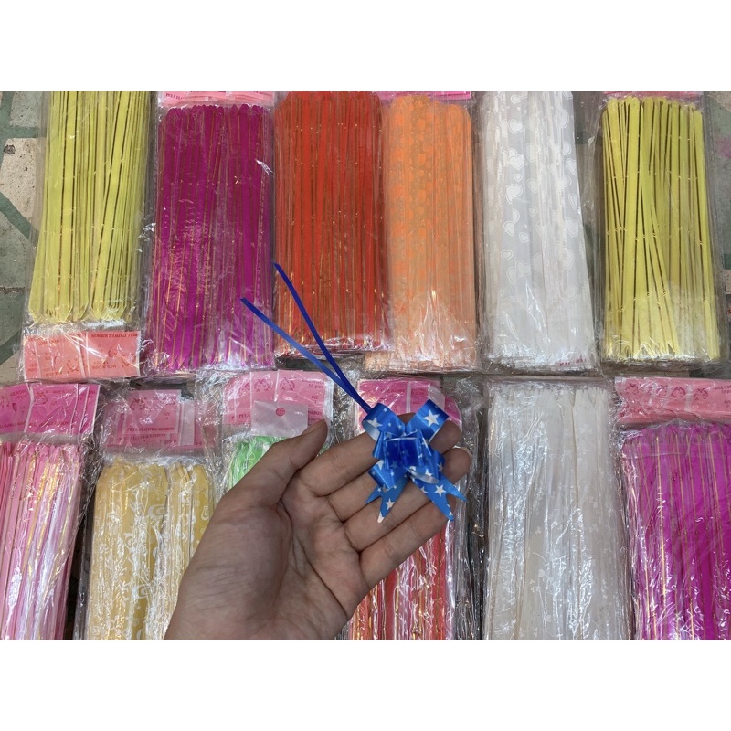 Tệp 10 cái nơ rút 1,2cm gói quà
