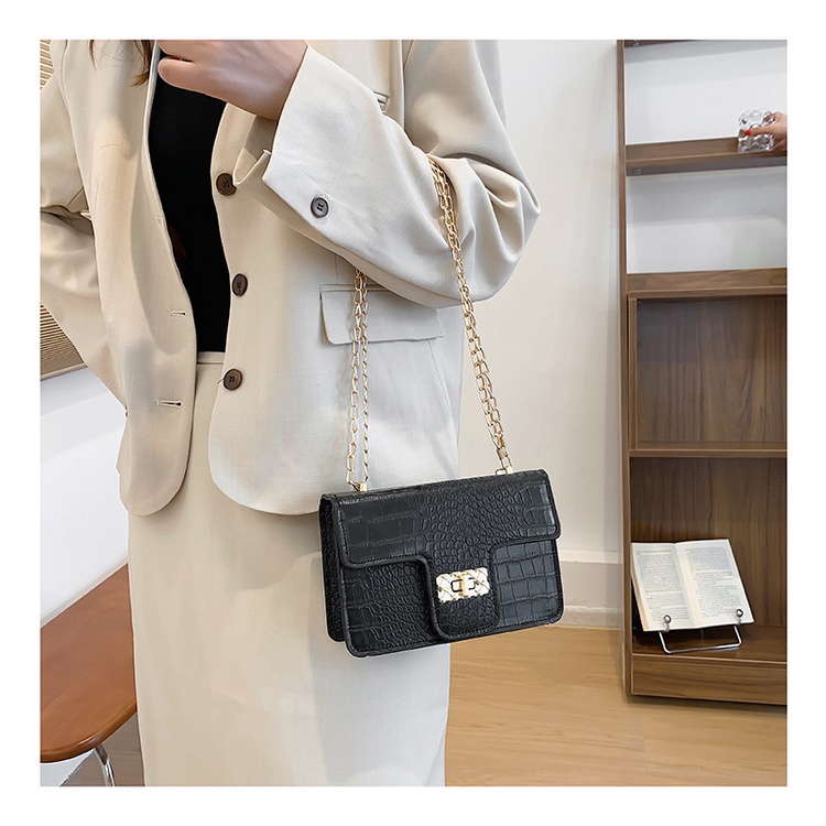 Túi Đeo JASMIN NOIR Chéo Giả Da Cá Sấu Thời Trang Dành Cho Nữ