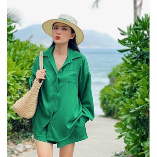  Sét 2 món đi biển 2 màu xanh trắng - Maxi Ngọc lan