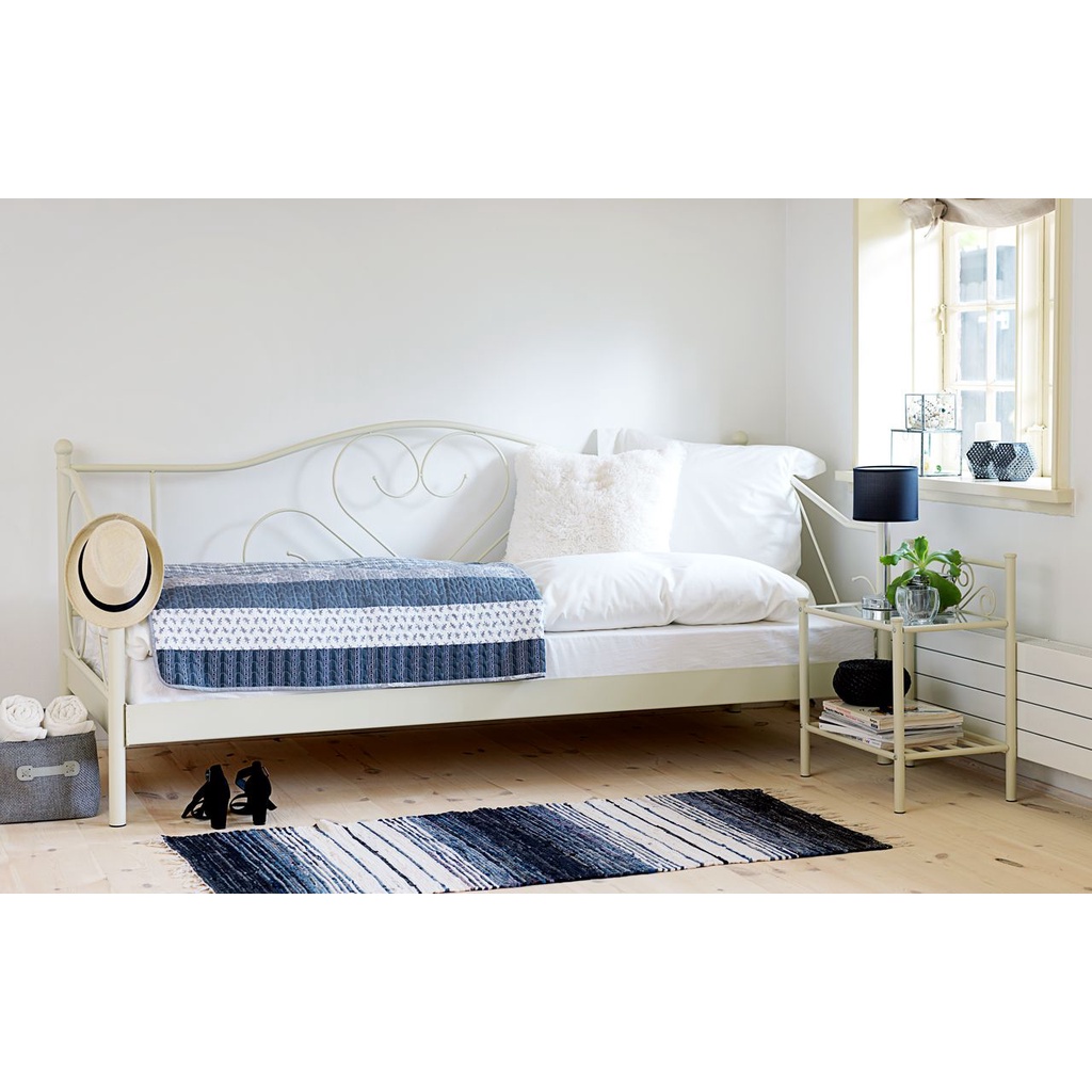 Giường đơn | JYSK Ringe | sắt sơn tĩnh điện | màu kem | R90xD200cm