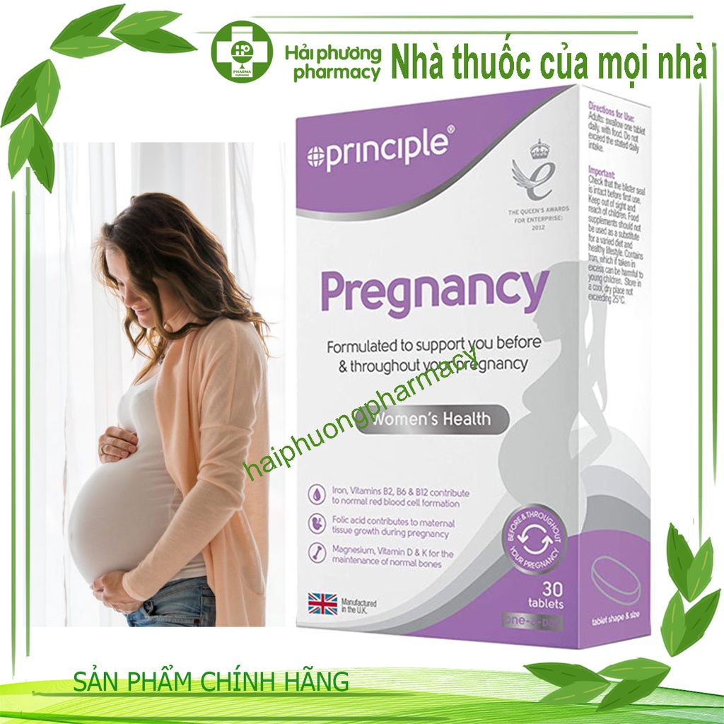 Principle Pregnancy viên uống bổ sung vitamin và khoáng chất trong và sau khi mang thai