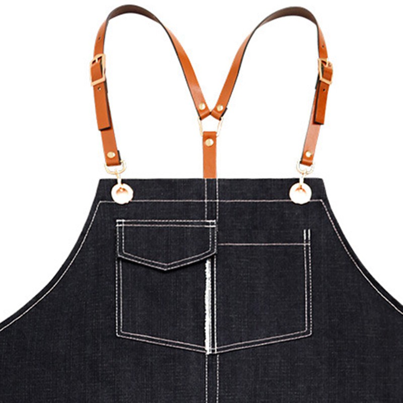 Aprons for BBQ Chef Bib Home Kitchen Apron Barista Dress Barber Cafe Cleaning Cook Waiter Custom Logo Gift Blue