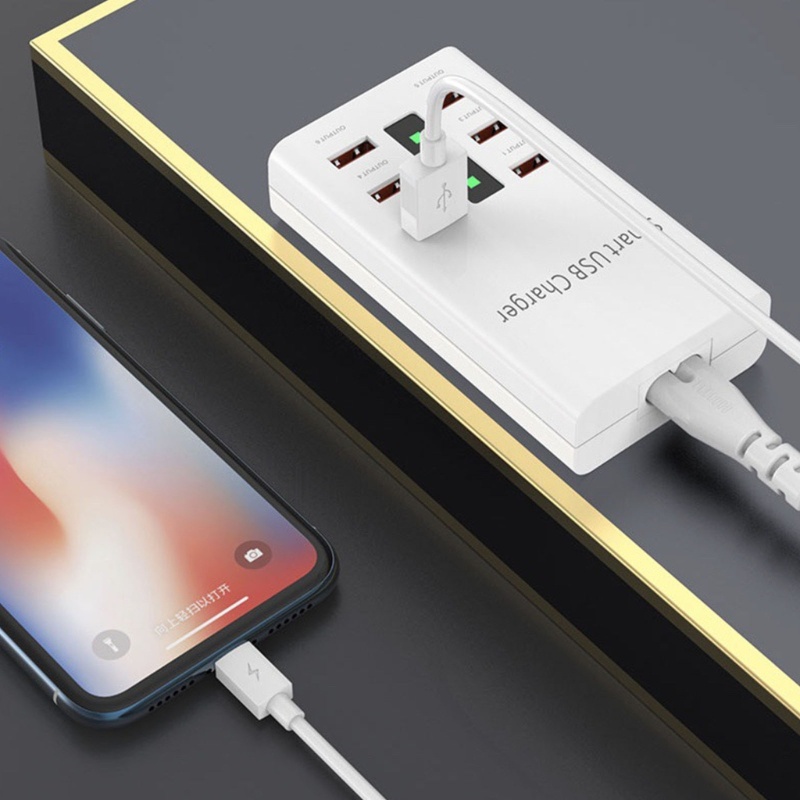 Ổ Cắm Sạc Nhanh 30W 6 Cổng US EU UK AU Chuyên Dụng Cho Điện Thoại