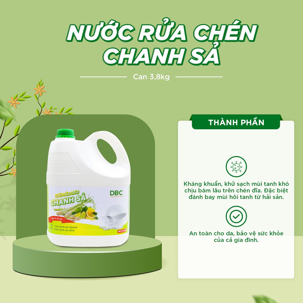 Nước Rửa Chén Hương Cam, Hương Chanh Sả 3,8Kg Dược Bảo Châu Làm Sạch Dầu Mỡ Khử Sạch Mùi Hôi Tanh Bảo Vệ Sức Khoẻ