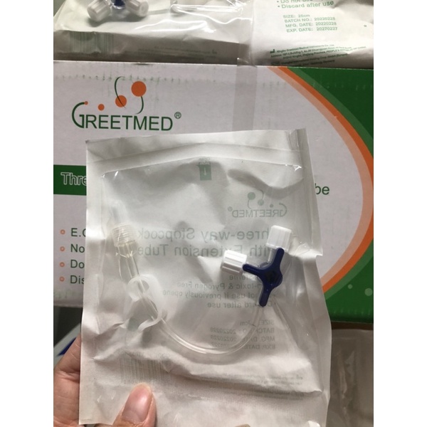 ❤ KHÓA 3 CHIA 3 CHẠC  CÓ DÂY NỐI 10cm 25cm Khoá 3 ngã truyền dịch có thêm dây dẫn 10cm 25cm khoá chạc 3 ngã