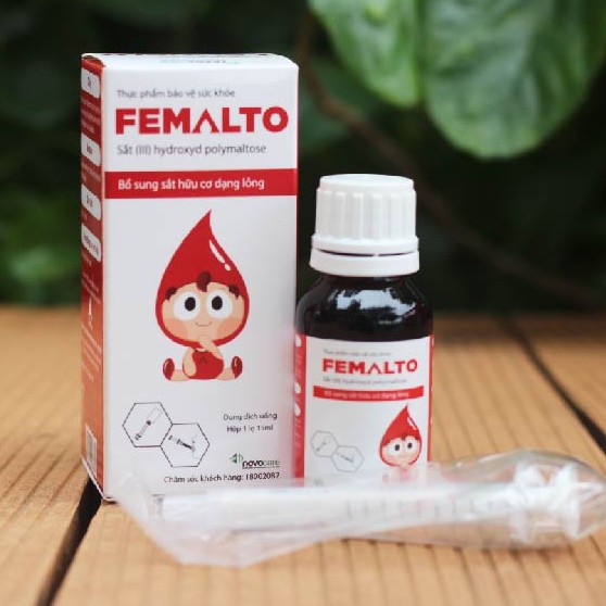 Sắt nước Femalto – Hỗ trợ bổ sung sắt hữu cơ cho trẻ em, trẻ sơ sinh thiếu sắt, thiếu máu (lọ 15ml)