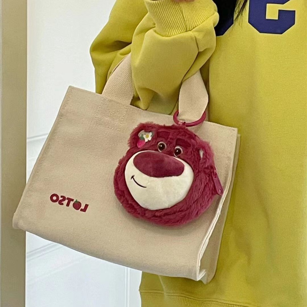 Túi Xách Canvas Họa Tiết Hoạt Hình Phong Cách Nhật Bản 28 X 11 X 21CM Kèm Móc Khóa Winnie The Pooh - Thích Hợp Laptop 13