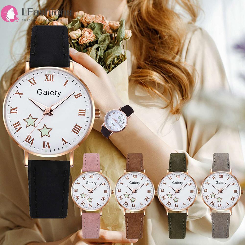 1 Bộ Đồng Hồ Analog Máy Quartz Mặt Tròn Phát Quang Cho Nữ