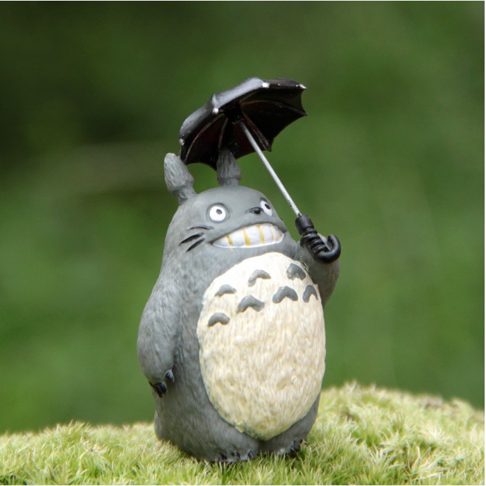Mô hình Totoro cầm ô cho các bạn làm móc khóa, đồ DIY, trang trí tiểu cảnh