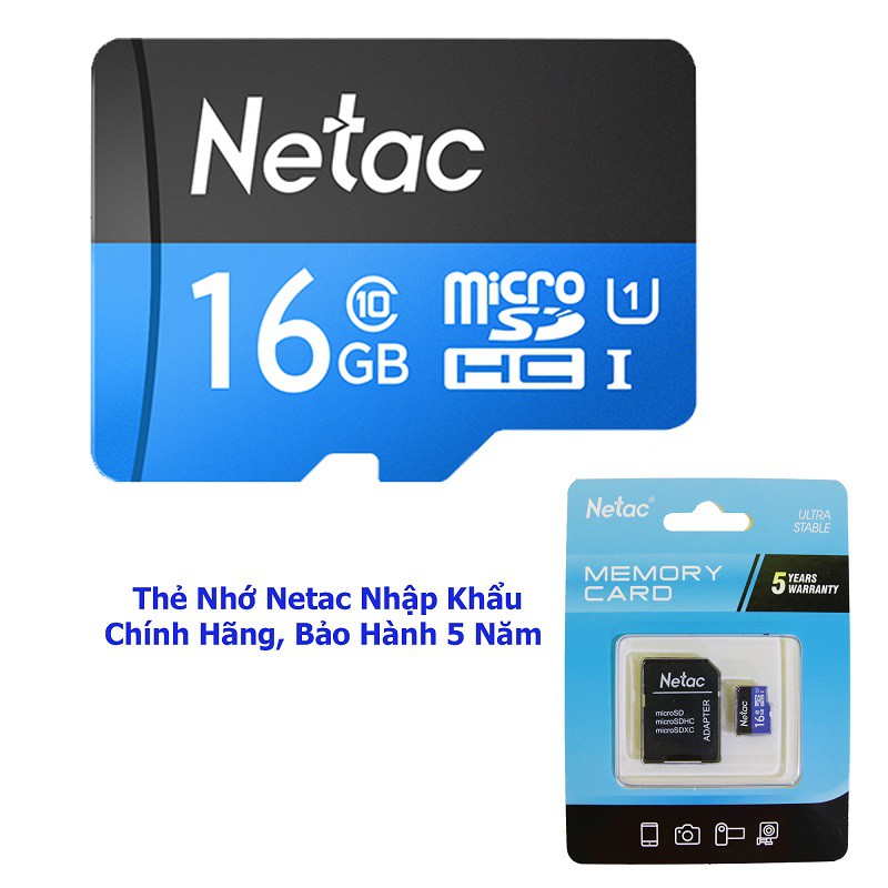 [Mã ELFLASH5 giảm 20K đơn 50K] Thẻ nhớ camera 16GB Netac hàng chính hãng