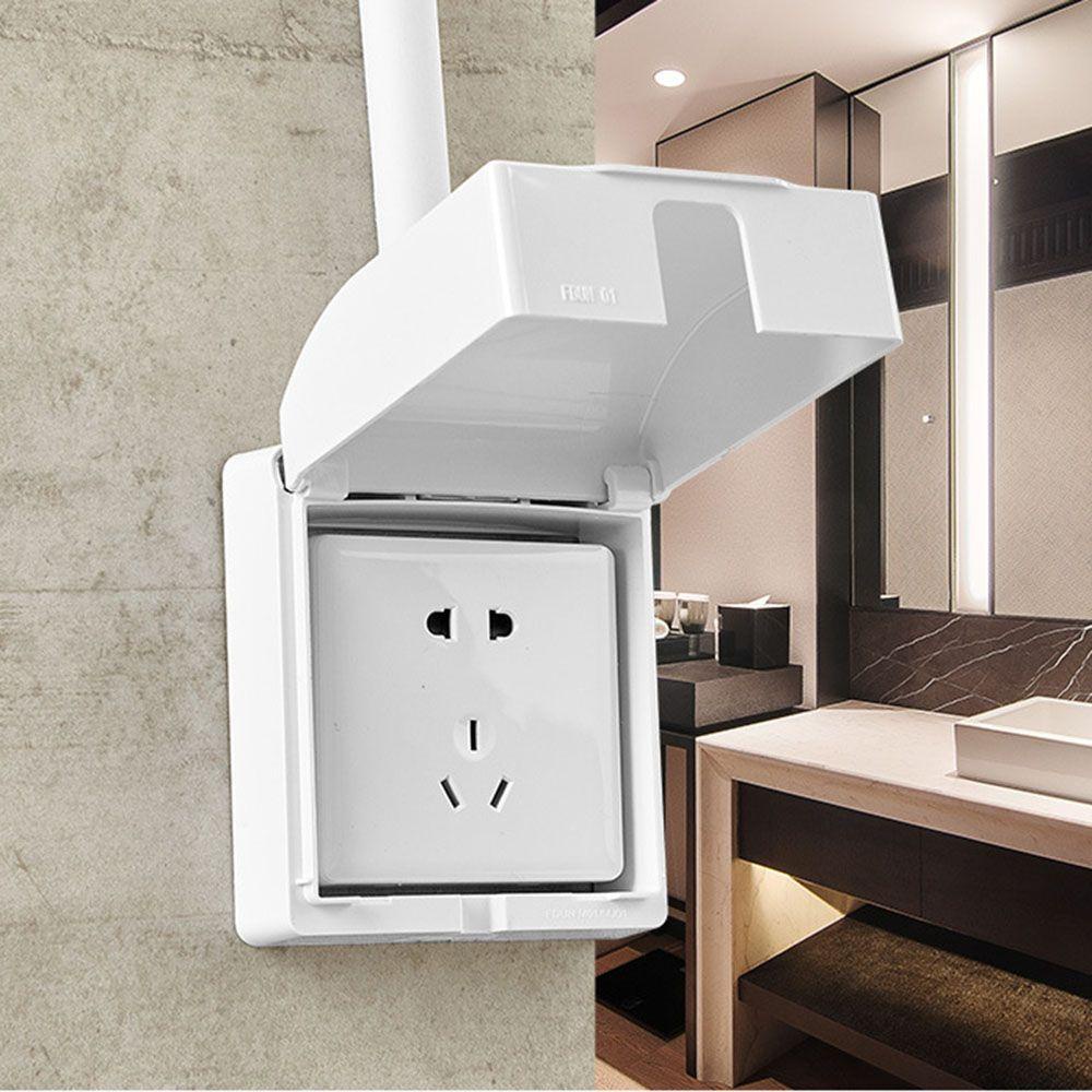 PISTA 1 Nắp Đậy Ổ Cắm Điện Tự Dính Chống Văng Bảo Vệ An Toàn Cho Phòng Tắm