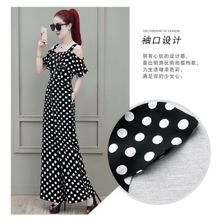 *❣️FREESHIP❣️JUMPSUIT CHẤM BI SANG CHẢNH KIỂU TRỄ VAI CÓ TÚI NHIỀU SIZE