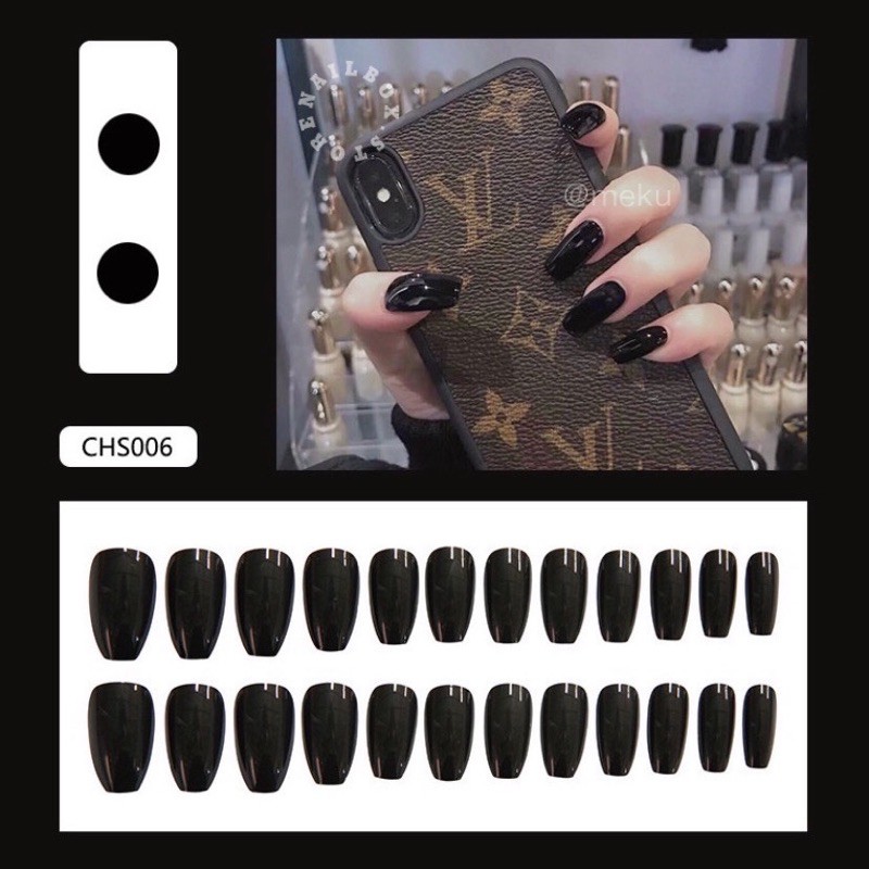 Bộ 24 móng giả D003 dáng dài ( Tặng kèm keo và dũa )