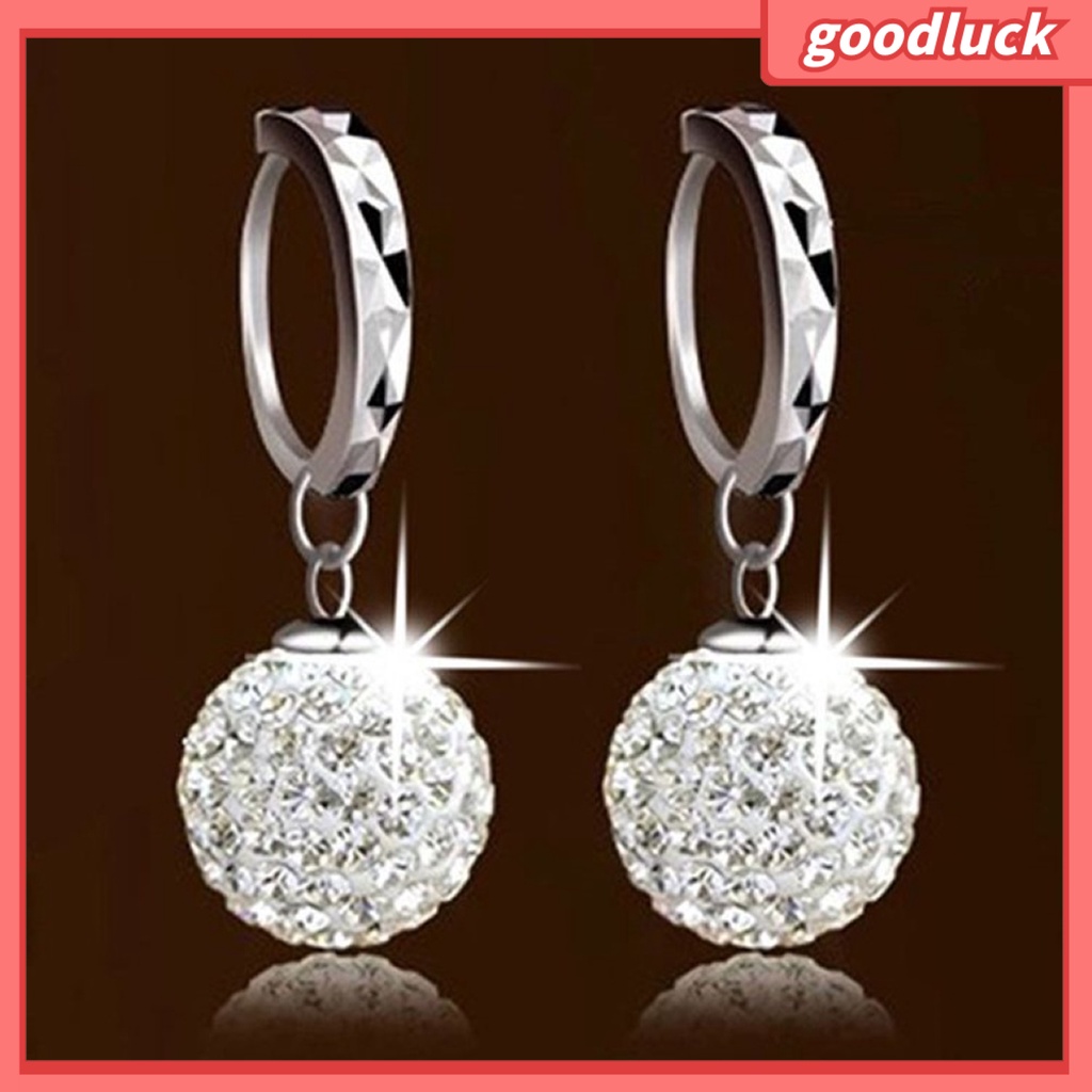 Khuyên Tai Tròn Đính Đá Kiểu Dáng Thời Trang Cho Nữ