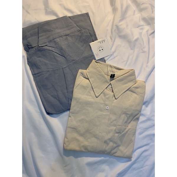 Áo Sơmi trơn vintage oversize chất thô mềm dày dặn hàng quảng châu loại 1