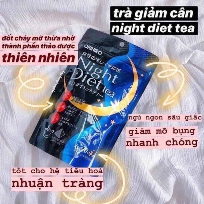 Trà đêm Orihiro Nhật Night Diet dạng túi lọc 20 gói, trà giảm cân ban đêm night diet tea [02.2024]