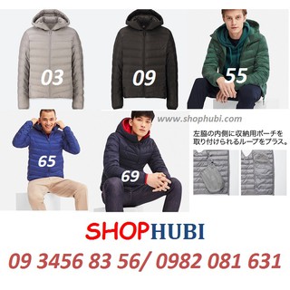 Áo khoác lông vũ siêu nhẹ, siêu ấm chịu mưa ,có mũ nam Uniqlo