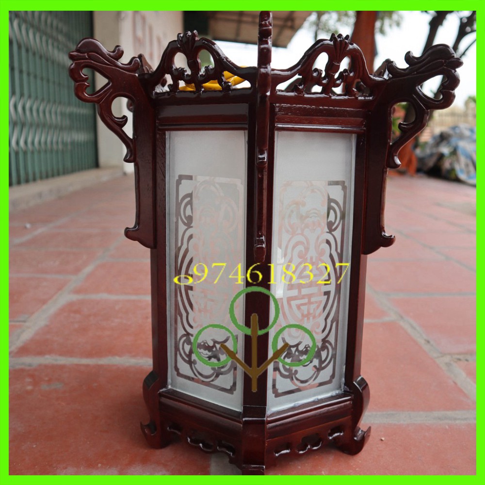 Đèn trần treo tường trần nhà gỗ hương màu tối giả cổ