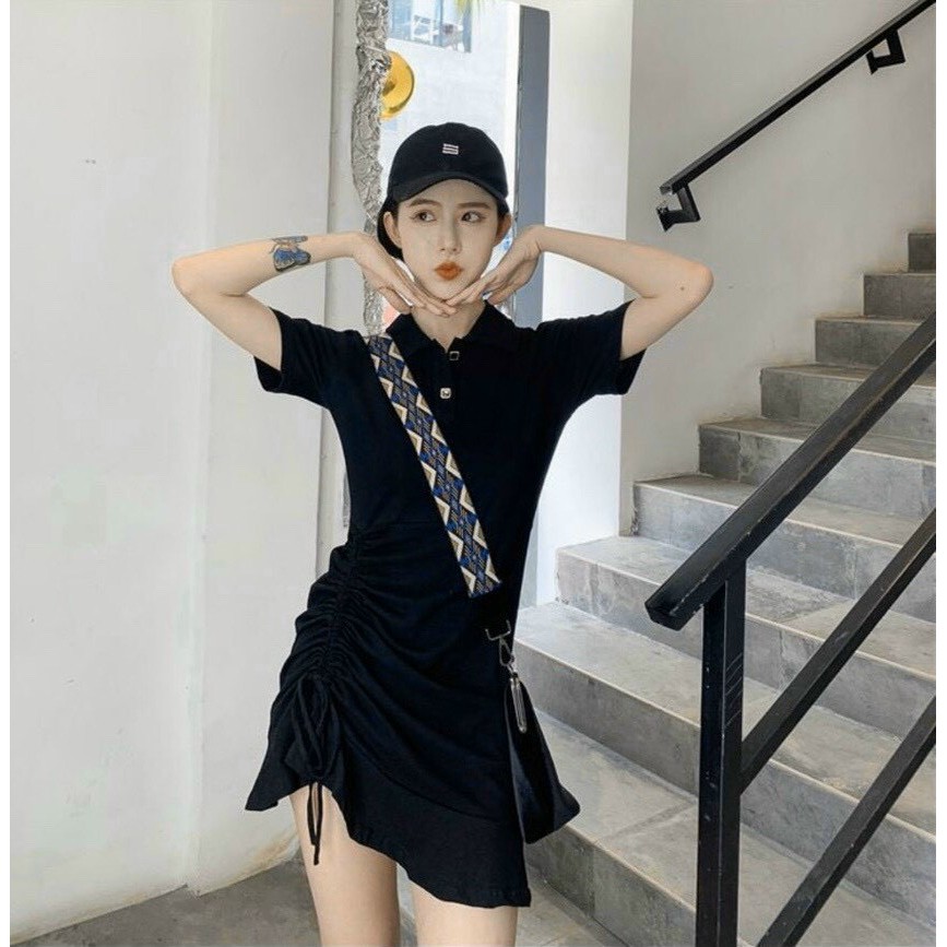 Đầm thun polo rút hông bên body xinh xắn ANN352 | BigBuy360 - bigbuy360.vn