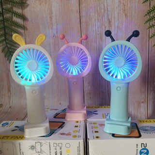Quạt mini cầm tay để bàn tích điện - Kèm giá đỡ điện thoại