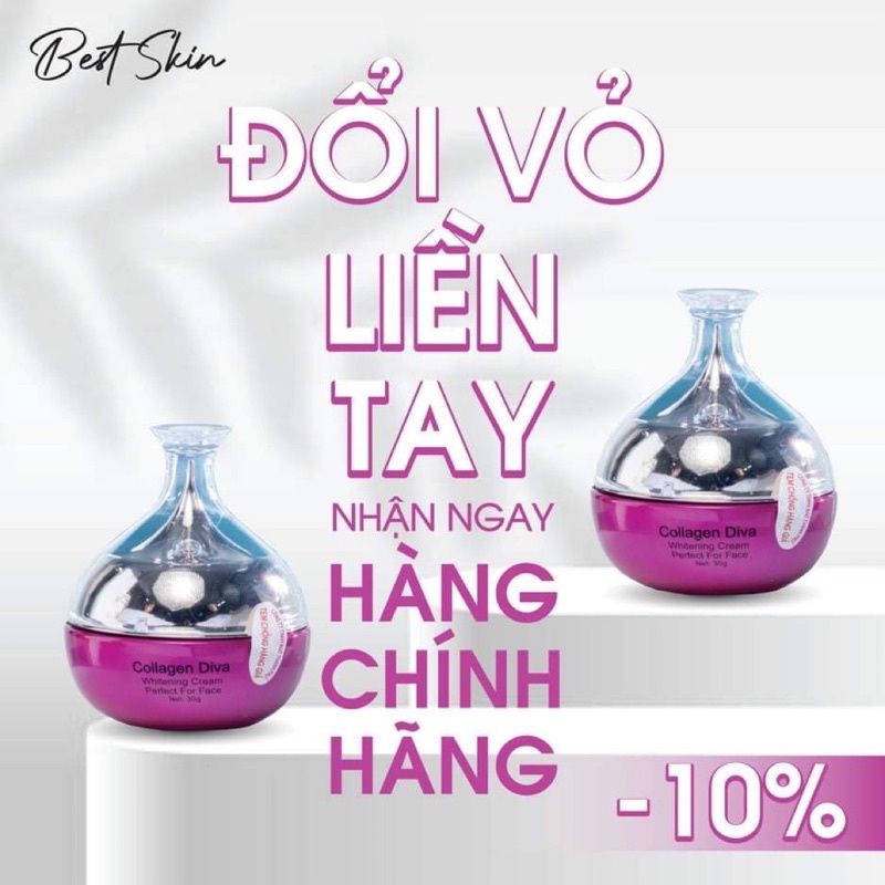 Mua 3 tặng 1 SRM 250k - Collagen Diva kem dưỡng trắng da chống lão hóa