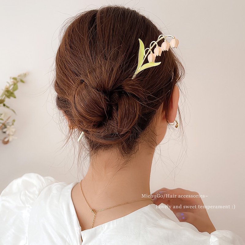 Kẹp Tóc Hình Hoa Đơn Giản Thời Trang Cổ Điển Chất Lượng Cao Cho Nữ Sinh