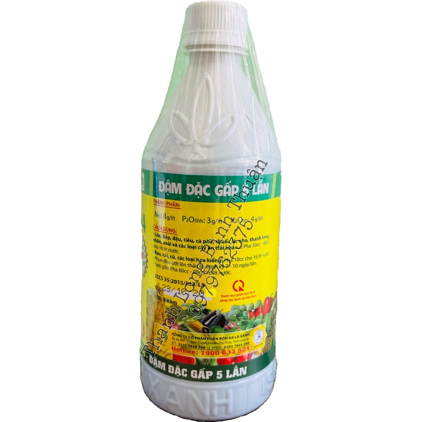 Phân Bón Grow - Ba Lá Xanh  Đậm đặc gấp 5 lần - Chai 500ml