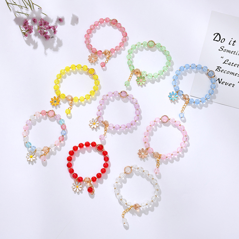 [WHOLESALE]Vòng Tay Đính Đá Hình Hoa Cúc Xinh Xắn Dành Cho Nữ