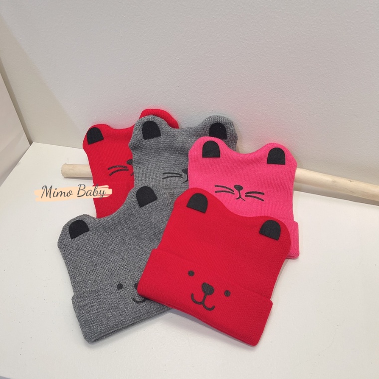 Mũ len hình mèo, cún đáng yêu cho bé (3m-3y) ML150 Mimo Baby
