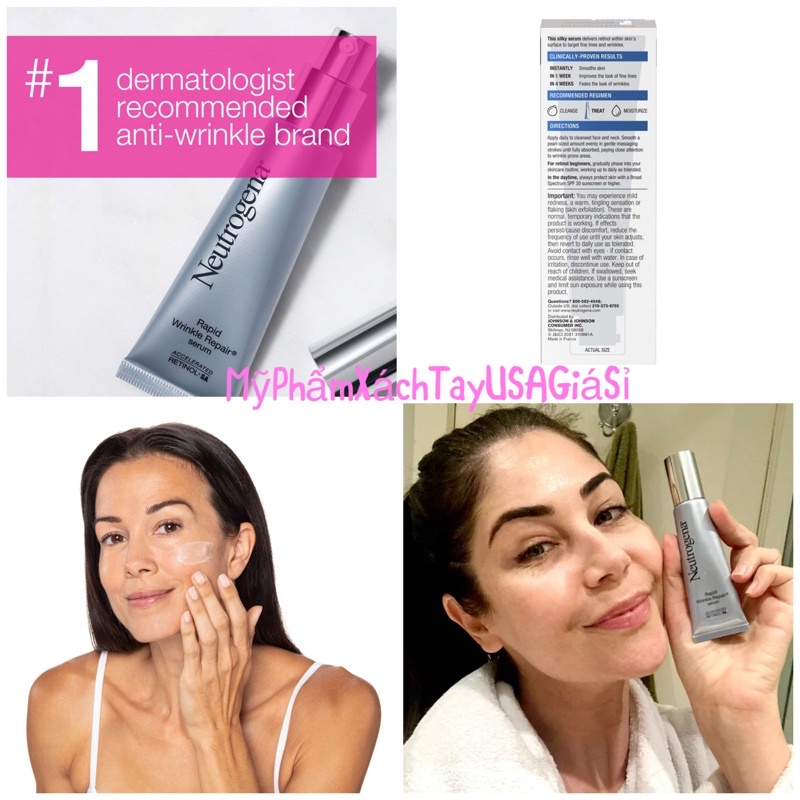 [Hàng Mỹ]Serum Chống Nhăn Neutrogena Rapid Wrinkle Repair Serum 29 ml