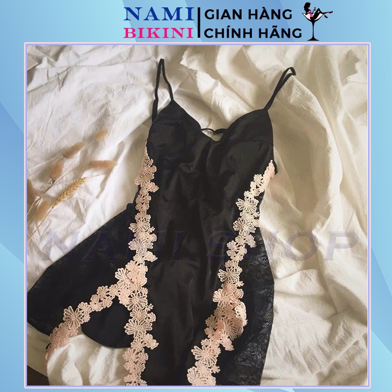 Váy ngủ lụa Satin gợi cảm kèm quần lọt khe đầm ngủ chất siêu mát tôn dáng váy 2 dây cao cấp Nami | BigBuy360 - bigbuy360.vn