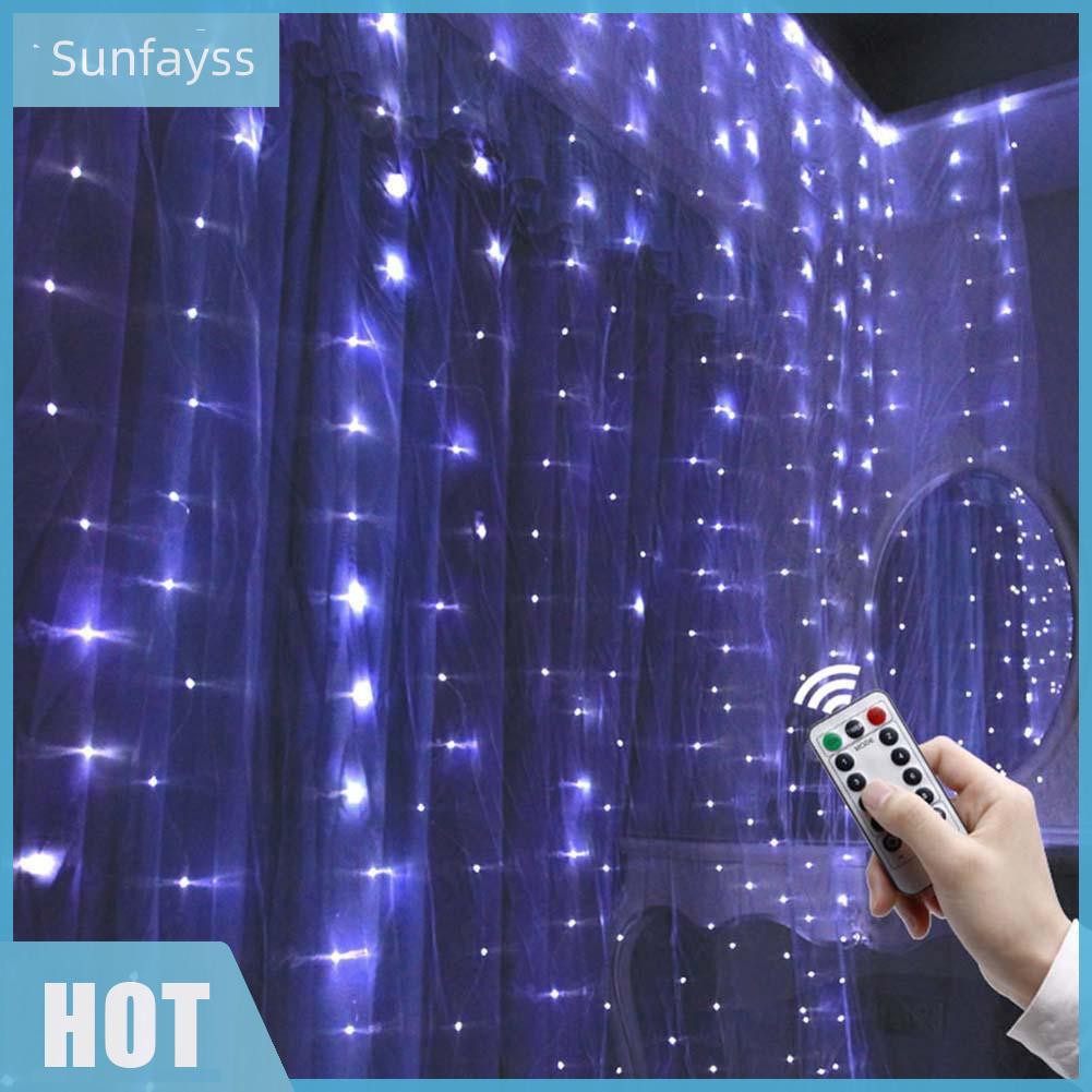 SF Dây Đèn Led 300 Bóng 3x3m Dùng Để Trang Trí Rèm Cửa Đẹp Mắt
