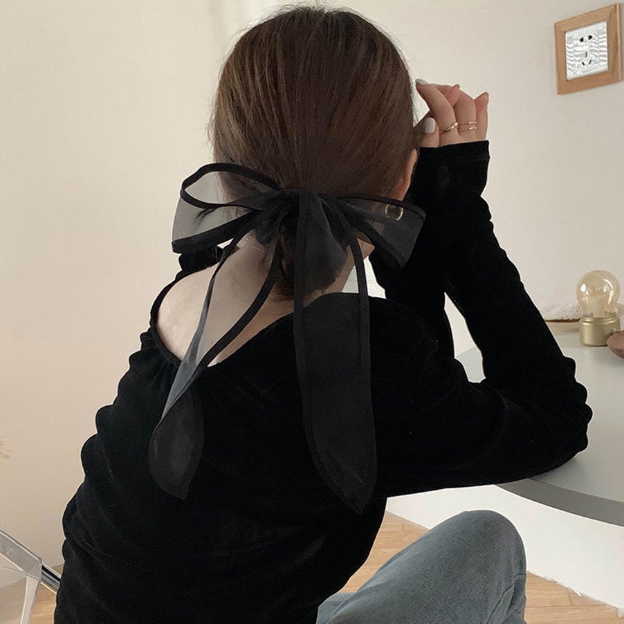 Dây Cột Tóc Hình Nơ Màu Đen 50885