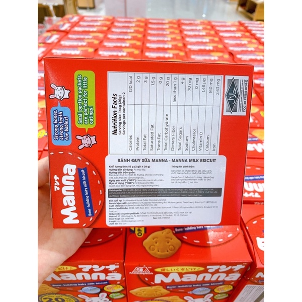 Bánh quy sữa MANNA 52g- bánh ăn dặm cho bé
