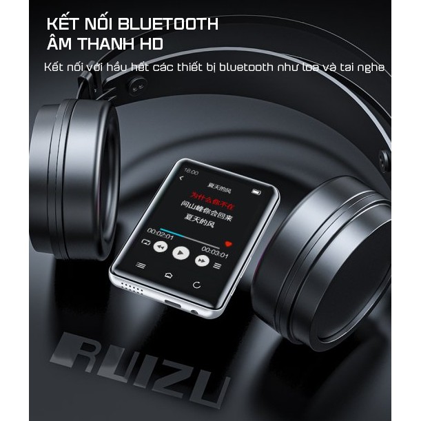 (QUÀ TẶNG 99K) Máy Nghe Nhạc MP3 Màn Hình Cảm Ứng Bluetooth Ruizu D66 Bộ Nhớ Trong 16GB - Hàng Chính Hãng