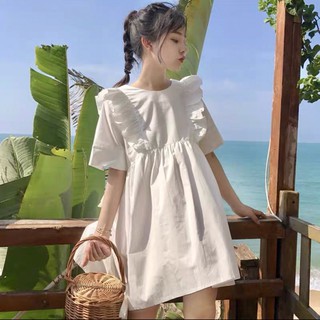Đầm baby doll bèo nơ lưng
