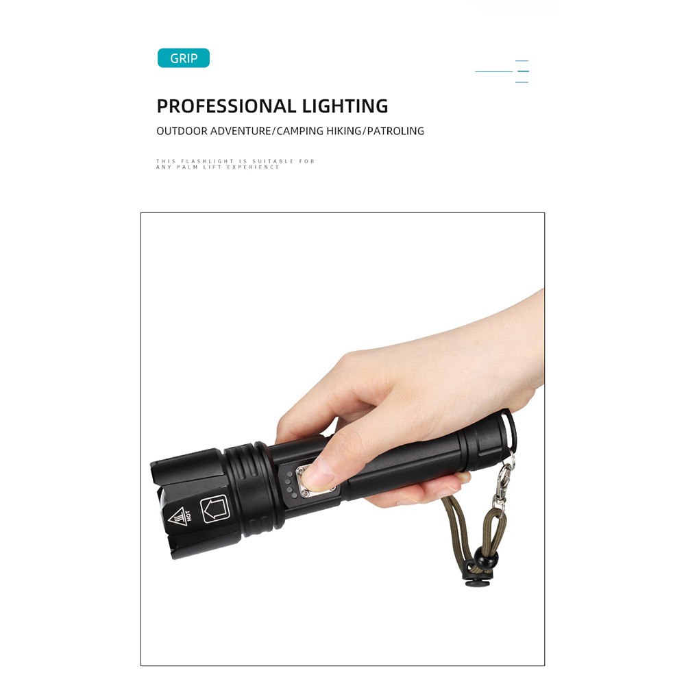 Đèn Pin Siêu Sáng Xhp90 90000 Lumens 5 Chế Độ Tiện Dụng