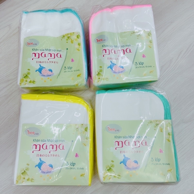 Khăn xô, khăn sữa Mama xuất Nhật túi 10 chiếc