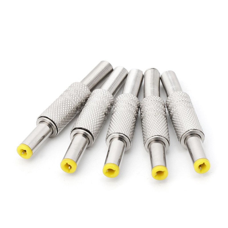 Set 5 Đầu Nối Dây Cáp Nguồn Dc 5.5x2.5mm Bằng Kim Loại