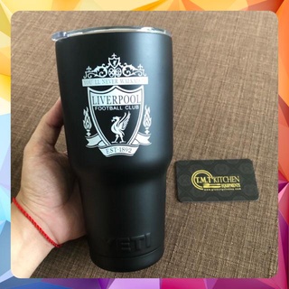 LY GIỮ NHIỆT YETI Black 900ML Màu Đen (Logo YETI dập nổi -full phụ kiện)