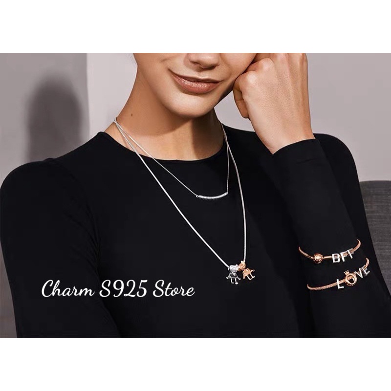 Vòng tay pan.do.ra trơn cơ bản vàng hồng bạc s925 cao cấp