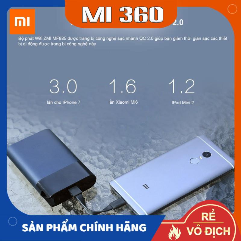 Bộ Phát WiFi Từ Sim Xiaomi Zmi MF885 ✅ Kiêm Pin Dự Phòng 10.000maH ✅Chia Sẽ Cùng Lúc 8 Thiết Bị