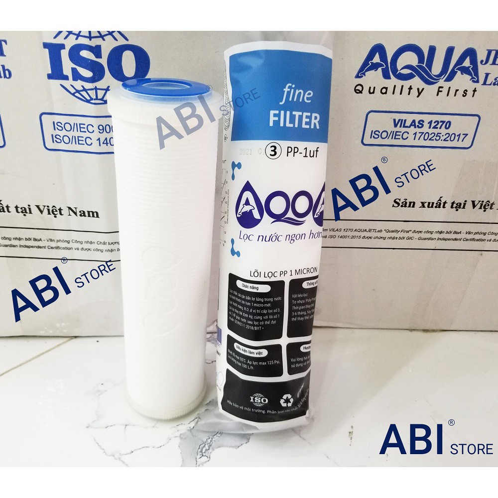 lõi lọc nước 123 aqua combo 10 bộ và 10 lõi lọc số 1 aqua