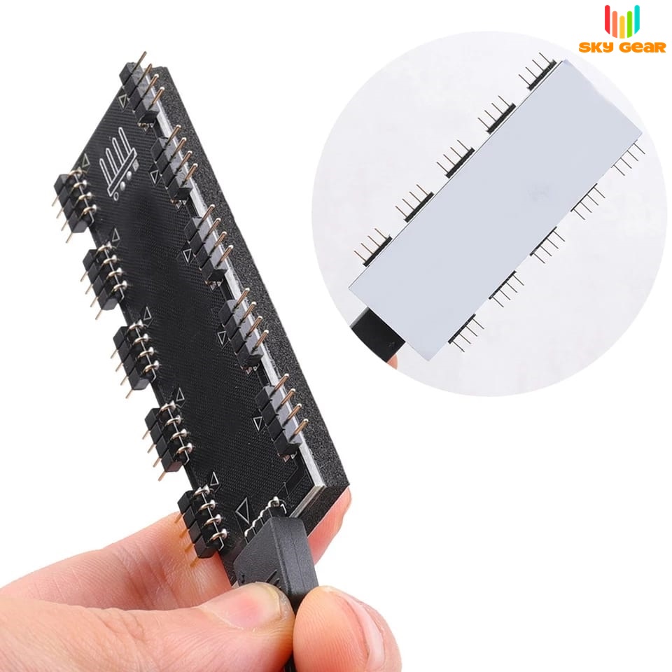 Hub chia cổng led 5v 3pin - 12v 4pin OEM