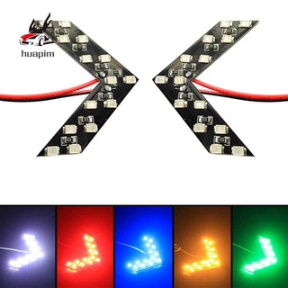 2 đèn LED 14 chíp SMD hình mũi tên gắn kính chiếu hậu xe hơi