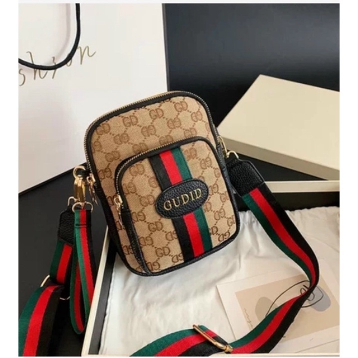 Túi Đeo Chéo ️SIÊU RẺ️ Túi Đeo Điện Thoại Dáng Đứng Gu Chì Phối Kẻ Phong cách Trẻ Trung tx112 - MEMIN