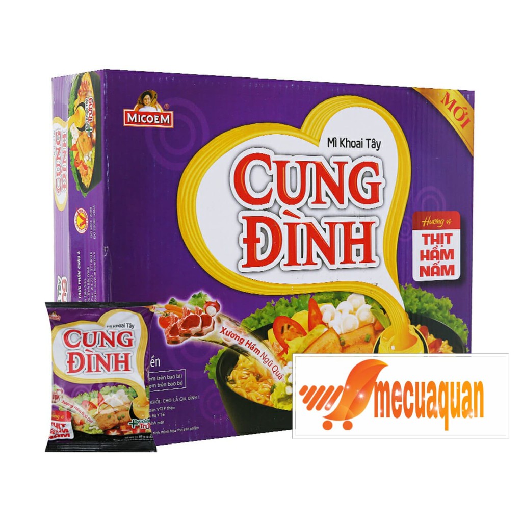 Thùng mì thịt hầm nấm Cung Đình 30goi*80g